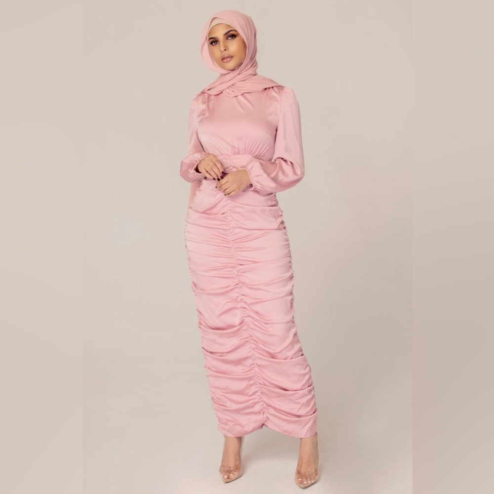 A modest and elegant but fun bubble gum pink dress. New with tags.